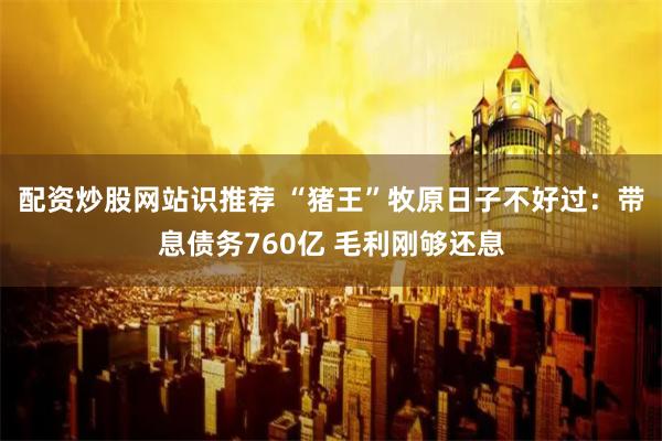 配资炒股网站识推荐 “猪王”牧原日子不好过：带息债务760亿 毛利刚够还息